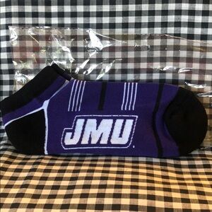 JMU Purple and Black Ankle Socks